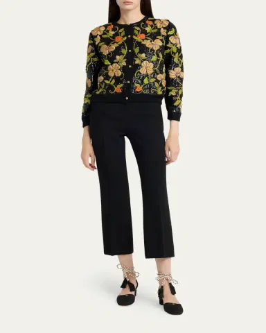 Valentino Garavani V-Logo Straight-Leg Crop Pants | Thumbnail 2 Valentino Garavani V-Logo Straight-Leg Crop Pants | Thumbnail 2