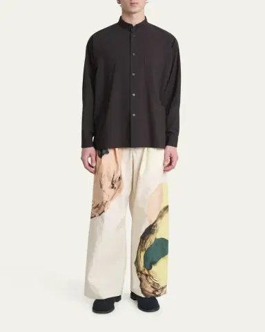 Homme Plissé Issey Miyake Men's Streamline Cotton Button-Down Shirt | Thumbnail 2 Homme Plissé Issey Miyake Men's Streamline Cotton Button-Down Shirt | Thumbnail 2