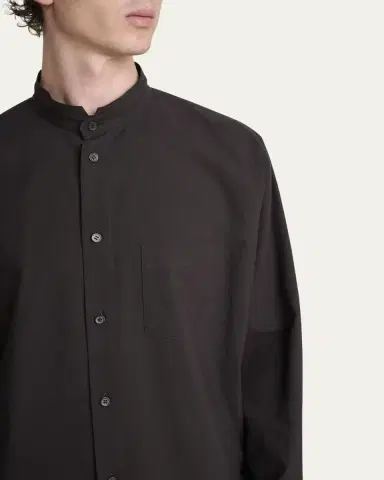 Homme Plissé Issey Miyake Men's Streamline Cotton Button-Down Shirt | Thumbnail 5 Homme Plissé Issey Miyake Men's Streamline Cotton Button-Down Shirt | Thumbnail 5
