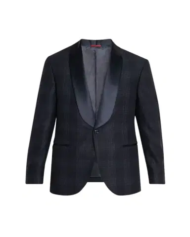 Brunello Cucinelli Men's Overplaid Satin Shawl-Lapel Tuxedo Jacket | Thumbnail 1 Brunello Cucinelli Men's Overplaid Satin Shawl-Lapel Tuxedo Jacket | Thumbnail 1