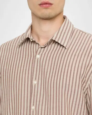 OFFICINE GÉNÉRALE Men 's Cotton Stripe Classic-Fit Button-Down Shirt | Thumbnail 4 OFFICINE GÉNÉRALE Men 's Cotton Stripe Classic-Fit Button-Down Shirt | Thumbnail 4