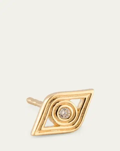 Sydney Evan Fluted Evil Eye Stud Earring, Single | Thumbnail 3 Sydney Evan Fluted Evil Eye Stud Earring, Single | Thumbnail 3