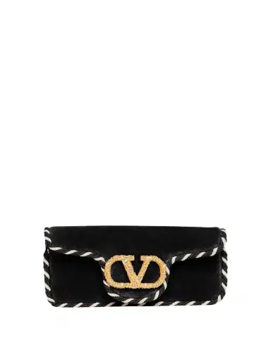 Valentino Garavani Loco VLOGO Velvet Clutch Bag | Thumbnail 1 Valentino Garavani Loco VLOGO Velvet Clutch Bag | Thumbnail 1