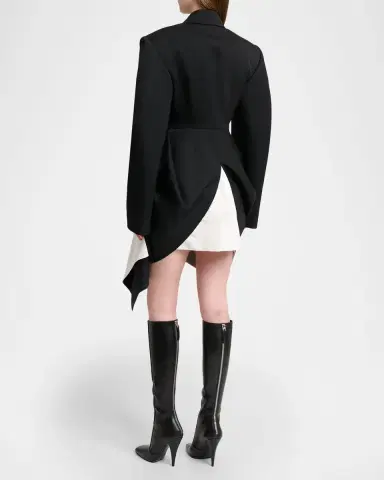 Givenchy Draped Grain De Poudre Double-Breasted Jacket | Thumbnail 2 Givenchy Draped Grain De Poudre Double-Breasted Jacket | Thumbnail 2