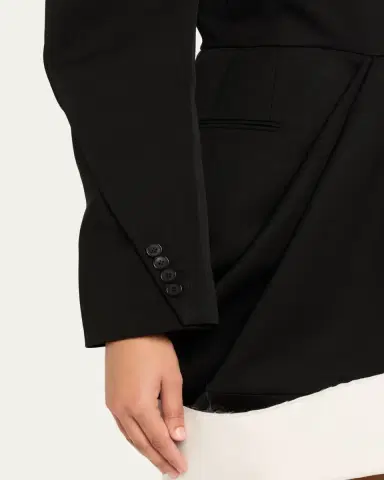 Givenchy Draped Grain De Poudre Double-Breasted Jacket | Thumbnail 10 Givenchy Draped Grain De Poudre Double-Breasted Jacket | Thumbnail 10