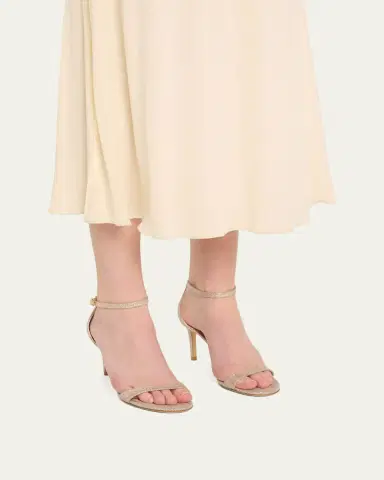 Stuart Weitzman Nudist II Metallic Ankle-Strap Sandals | Thumbnail 2 Stuart Weitzman Nudist II Metallic Ankle-Strap Sandals | Thumbnail 2