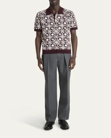 CASABLANCA Men's Cotton Monogram Knit Polo Shirt | Thumbnail 2 CASABLANCA Men's Cotton Monogram Knit Polo Shirt | Thumbnail 2