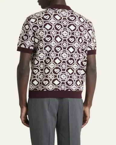 CASABLANCA Men's Cotton Monogram Knit Polo Shirt | Thumbnail 3 CASABLANCA Men's Cotton Monogram Knit Polo Shirt | Thumbnail 3