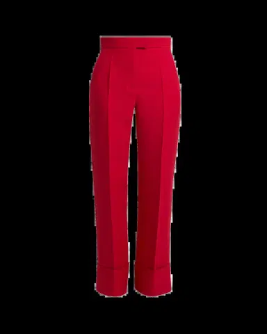 Valentino Garavani Wool-Silk Straight-Leg Cuffed Pants | Thumbnail 5 Valentino Garavani Wool-Silk Straight-Leg Cuffed Pants | Thumbnail 5