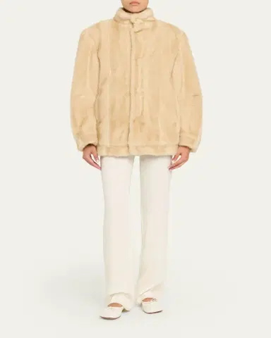 MM6 MAISON MARGIELA Straight Faux Fur Jacket | Thumbnail 2 MM6 MAISON MARGIELA Straight Faux Fur Jacket | Thumbnail 2