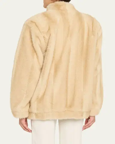 MM6 MAISON MARGIELA Straight Faux Fur Jacket | Thumbnail 3 MM6 MAISON MARGIELA Straight Faux Fur Jacket | Thumbnail 3