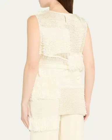 Heirlome Laia Patchwork Mixed-Knit Sleeveless Top With Belt | Thumbnail 3 Heirlome Laia Patchwork Mixed-Knit Sleeveless Top With Belt | Thumbnail 3