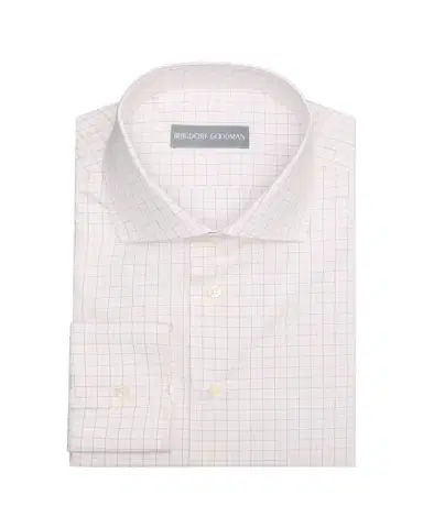 Bergdorf Goodman Men's Cotton Grid Check Spread Collar Dress Shirt | Thumbnail 1 Bergdorf Goodman Men's Cotton Grid Check Spread Collar Dress Shirt | Thumbnail 1