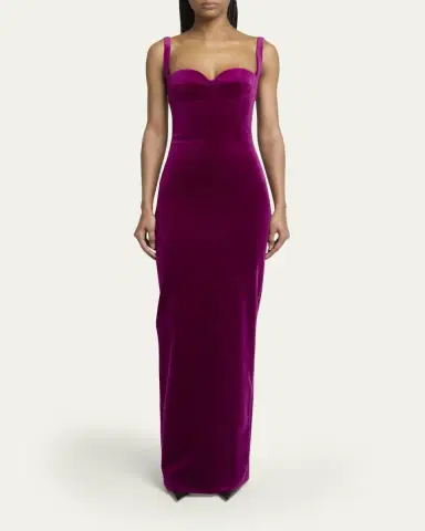 Balenciaga Velvet Backless Column Gown | Thumbnail 2 Balenciaga Velvet Backless Column Gown | Thumbnail 2