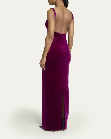 Balenciaga Velvet Backless Column Gown | Thumbnail 3 Balenciaga Velvet Backless Column Gown | Thumbnail 3