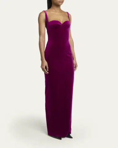 Balenciaga Velvet Backless Column Gown | Thumbnail 4 Balenciaga Velvet Backless Column Gown | Thumbnail 4