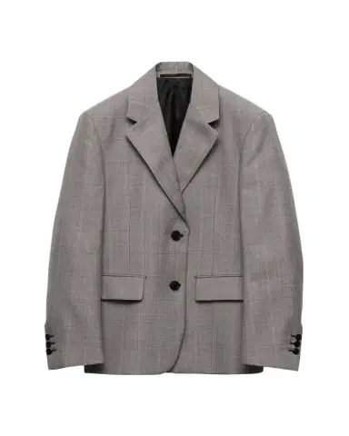 Prada Grisaglia Check Single-Breasted Blazer Jacket | Thumbnail 1 Prada Grisaglia Check Single-Breasted Blazer Jacket | Thumbnail 1
