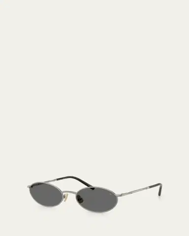Brunello Cucinelli BC2006ST Oval Titanium Sunglasses | Thumbnail 2 Brunello Cucinelli BC2006ST Oval Titanium Sunglasses | Thumbnail 2