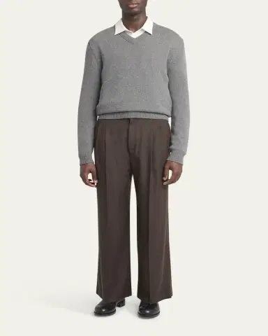 The Row Men's Horik Cashmere V-Neck Sweater | Thumbnail 2 The Row Men's Horik Cashmere V-Neck Sweater | Thumbnail 2