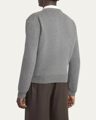 The Row Men's Horik Cashmere V-Neck Sweater | Thumbnail 3 The Row Men's Horik Cashmere V-Neck Sweater | Thumbnail 3