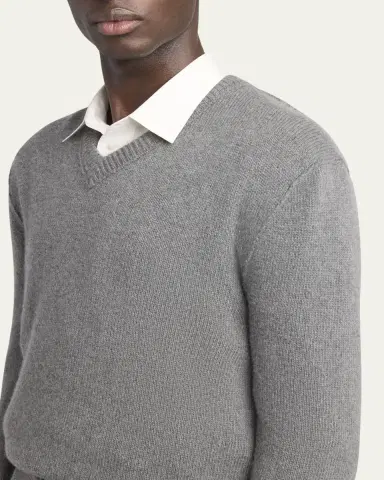 The Row Men's Horik Cashmere V-Neck Sweater | Thumbnail 5 The Row Men's Horik Cashmere V-Neck Sweater | Thumbnail 5
