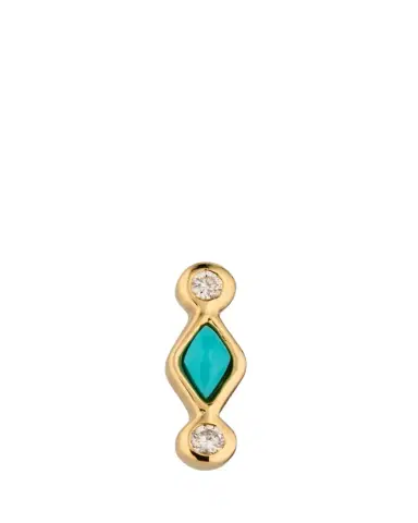 Sydney Evan Turquoise and Diamond Bezel Stud Earrings | Thumbnail 1 Sydney Evan Turquoise and Diamond Bezel Stud Earrings | Thumbnail 1