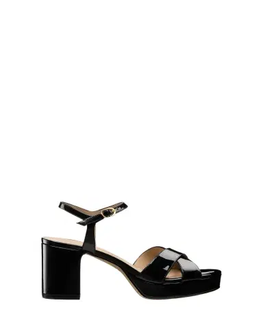 Stuart Weitzman Dayna Patent Crisscross Platform Sandals | Thumbnail 1 Stuart Weitzman Dayna Patent Crisscross Platform Sandals | Thumbnail 1