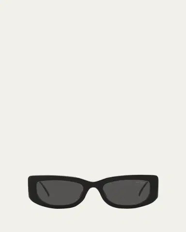 Prada Triangle Logo Rectangle Acetate & Metal Sunglasses | Thumbnail 6 Prada Triangle Logo Rectangle Acetate & Metal Sunglasses | Thumbnail 6