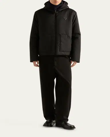 Prada Men's Hooded Re-Nylon Jacket | Thumbnail 2 Prada Men's Hooded Re-Nylon Jacket | Thumbnail 2