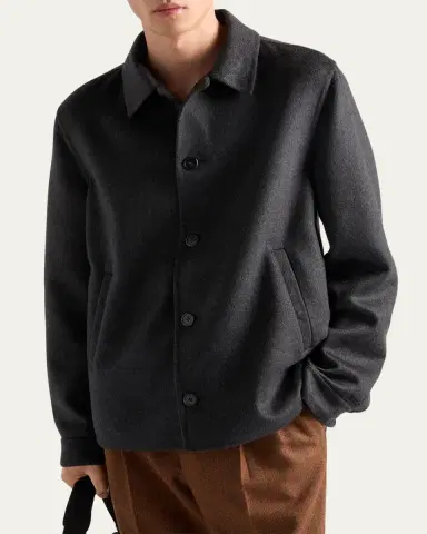 Prada Men's Cashmere Shirt Jacket | Thumbnail 2 Prada Men's Cashmere Shirt Jacket | Thumbnail 2