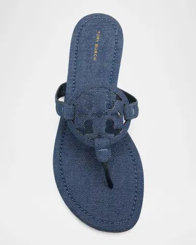 Tory Burch Miller Denim Logo Thong Sandals | Thumbnail 5 Tory Burch Miller Denim Logo Thong Sandals | Thumbnail 5