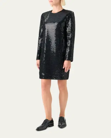 Akris Corded Sequin Short Cocktail Dress | Thumbnail 4 Akris Corded Sequin Short Cocktail Dress | Thumbnail 4