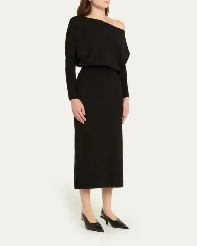 Simkhai Janese Off-Shoulder Wool Midi Dress | Thumbnail 4 Simkhai Janese Off-Shoulder Wool Midi Dress | Thumbnail 4