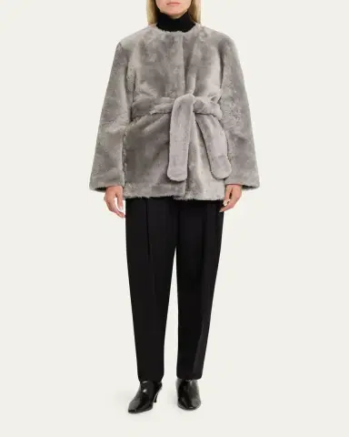Toteme Plush Shearling Belted Coat | Thumbnail 2 Toteme Plush Shearling Belted Coat | Thumbnail 2
