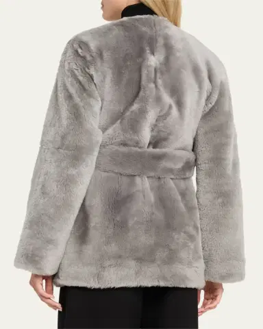 Toteme Plush Shearling Belted Coat | Thumbnail 3 Toteme Plush Shearling Belted Coat | Thumbnail 3