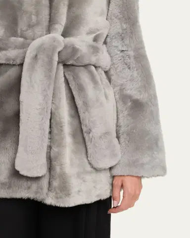 Toteme Plush Shearling Belted Coat | Thumbnail 5 Toteme Plush Shearling Belted Coat | Thumbnail 5
