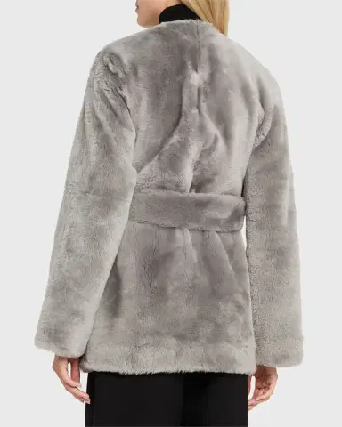 Toteme Plush Shearling Belted Coat | Thumbnail 7 Toteme Plush Shearling Belted Coat | Thumbnail 7