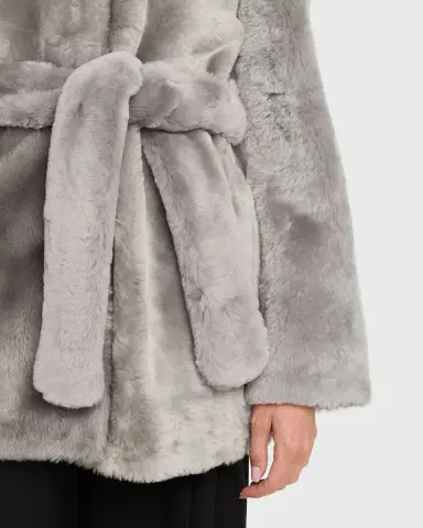 Toteme Plush Shearling Belted Coat | Thumbnail 9 Toteme Plush Shearling Belted Coat | Thumbnail 9