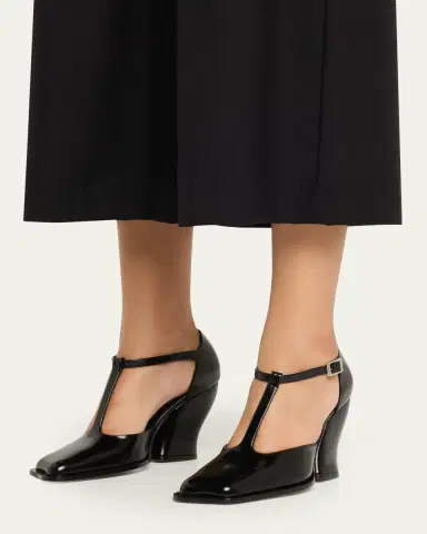 Loewe Onda Leather T-Bar Pumps | Thumbnail 2 Loewe Onda Leather T-Bar Pumps | Thumbnail 2