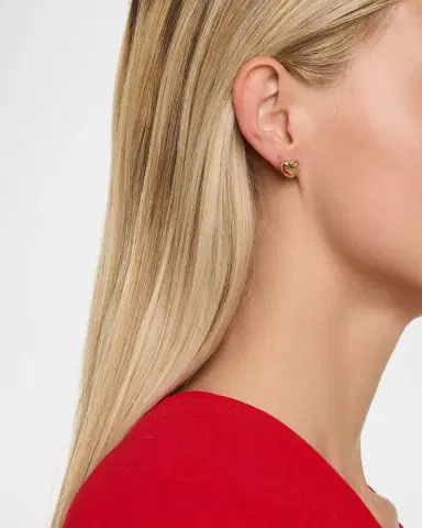 Sydney Evan Small Puffy Icon Heart Stud Earrings | Thumbnail 5 Sydney Evan Small Puffy Icon Heart Stud Earrings | Thumbnail 5