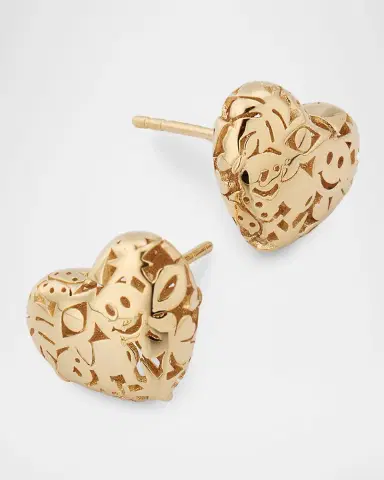 Sydney Evan Small Puffy Icon Heart Stud Earrings | Thumbnail 6 Sydney Evan Small Puffy Icon Heart Stud Earrings | Thumbnail 6