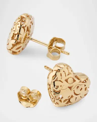 Sydney Evan Small Puffy Icon Heart Stud Earrings | Thumbnail 7 Sydney Evan Small Puffy Icon Heart Stud Earrings | Thumbnail 7