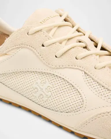 Tory Burch Field Leather and Suede Low-Top Sneakers | Thumbnail 4 Tory Burch Field Leather and Suede Low-Top Sneakers | Thumbnail 4