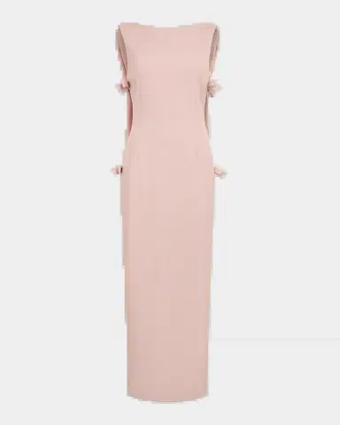 BERNADETTE Colette Bow Low-Back Cape Sleeveless Gown | Thumbnail 2 BERNADETTE Colette Bow Low-Back Cape Sleeveless Gown | Thumbnail 2