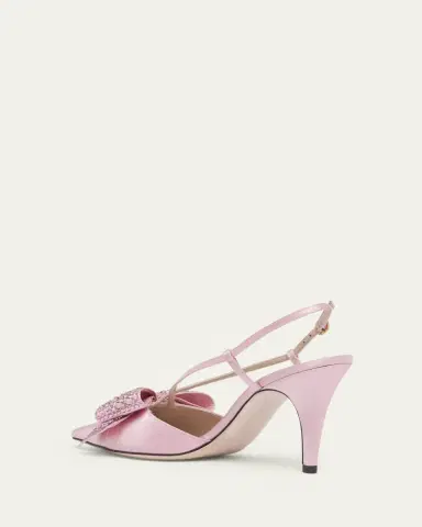 Valentino Garavani 85mm Bowow Embellished Satin Slingback Pumps | Thumbnail 5 Valentino Garavani 85mm Bowow Embellished Satin Slingback Pumps | Thumbnail 5