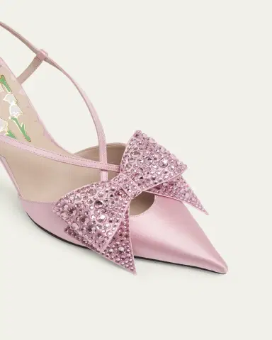 Valentino Garavani 85mm Bowow Embellished Satin Slingback Pumps | Thumbnail 6 Valentino Garavani 85mm Bowow Embellished Satin Slingback Pumps | Thumbnail 6