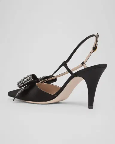 Valentino Garavani 85mm Bowow Embellished Satin Slingback Pumps | Thumbnail 10 Valentino Garavani 85mm Bowow Embellished Satin Slingback Pumps | Thumbnail 10