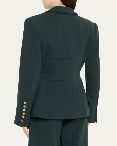 Sergio Hudson Waisted Single-Breasted Jacket | Thumbnail 3 Sergio Hudson Waisted Single-Breasted Jacket | Thumbnail 3