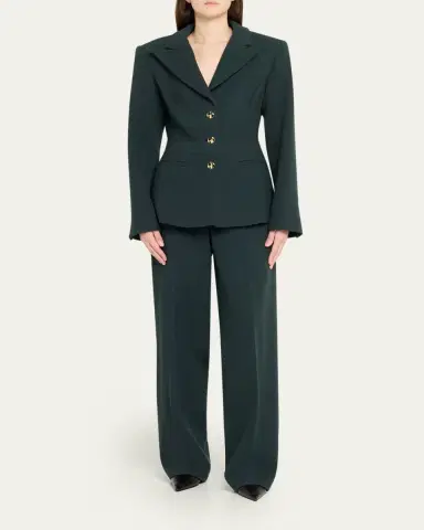 Sergio Hudson Waisted Single-Breasted Jacket | Thumbnail 5 Sergio Hudson Waisted Single-Breasted Jacket | Thumbnail 5