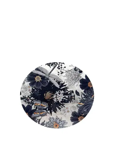 Nomi K Silver Leaf Dragonfly Lacquer Placemat, 15" Round | Thumbnail 1 Nomi K Silver Leaf Dragonfly Lacquer Placemat, 15" Round | Thumbnail 1